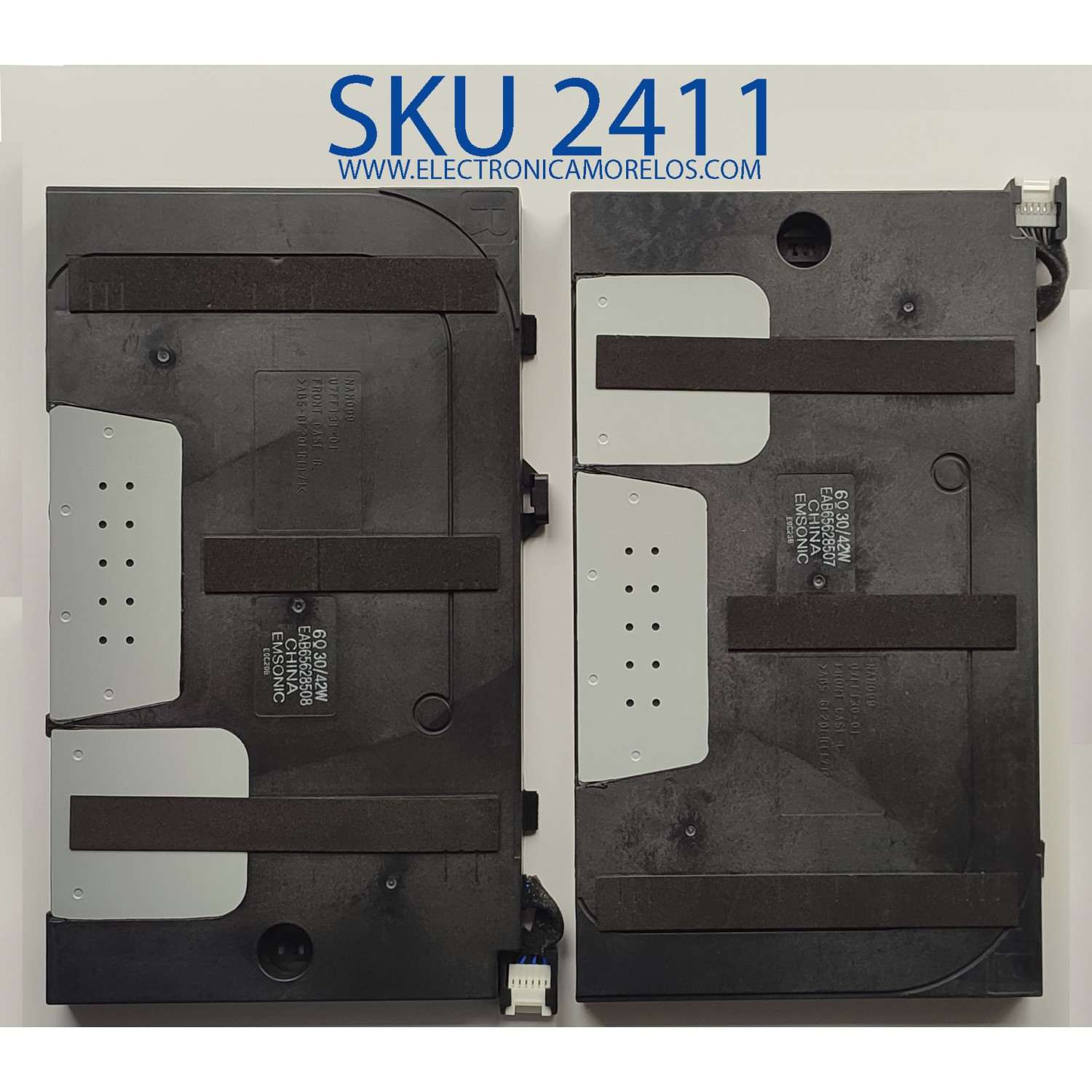 KIT DE BOCINAS PARA TV LG / NUMERO DE PARTE EAB65628508 / EAB65628507 / NAN099 / U7FF130-01 / 6Ω 30/42W / MODELO 75NANO99UNA.AUSWLJR	